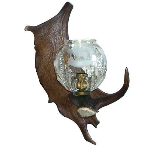 Wandlampe Damschaufel mit Lampenglas